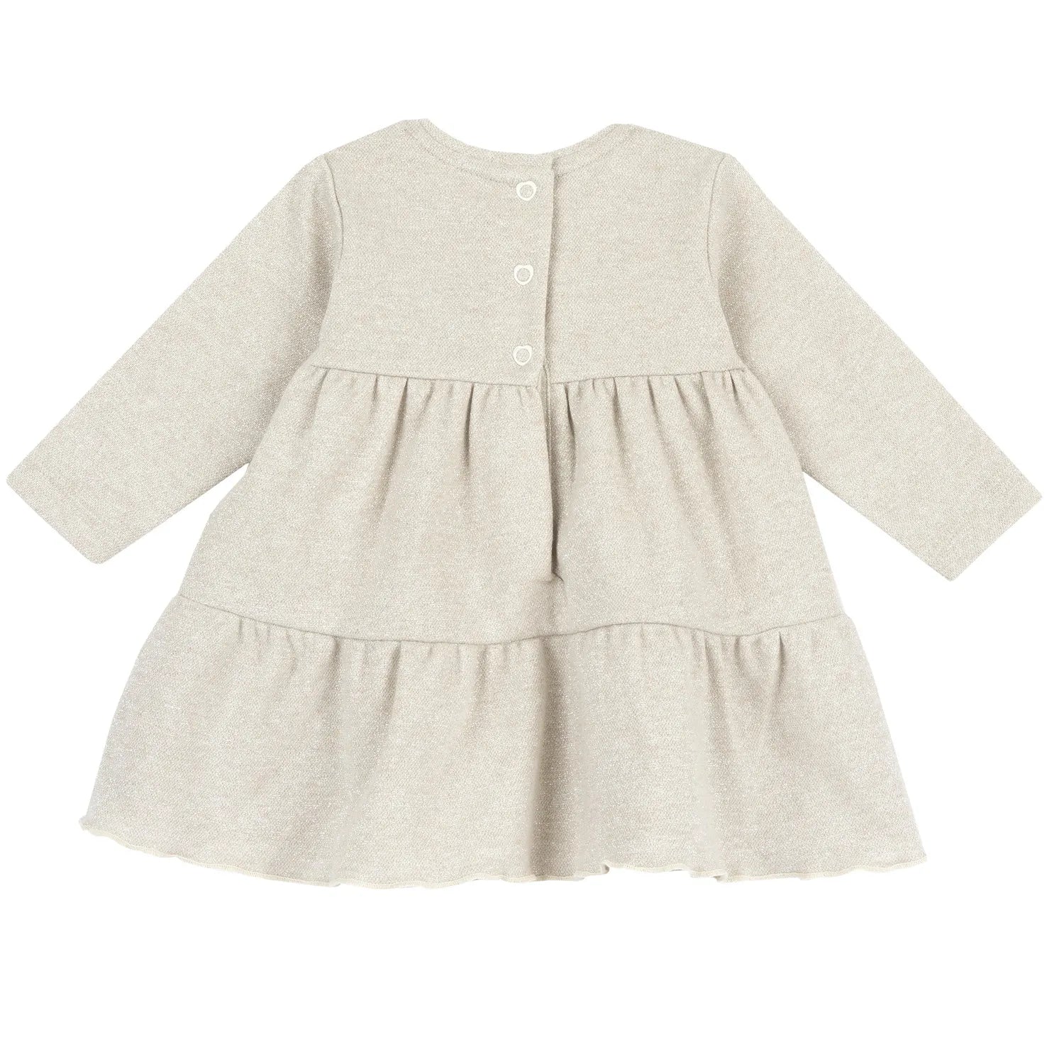 Girls Medium Natural Applique A-Line Dress