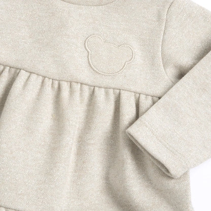 Girls Medium Natural Applique A-Line Dress