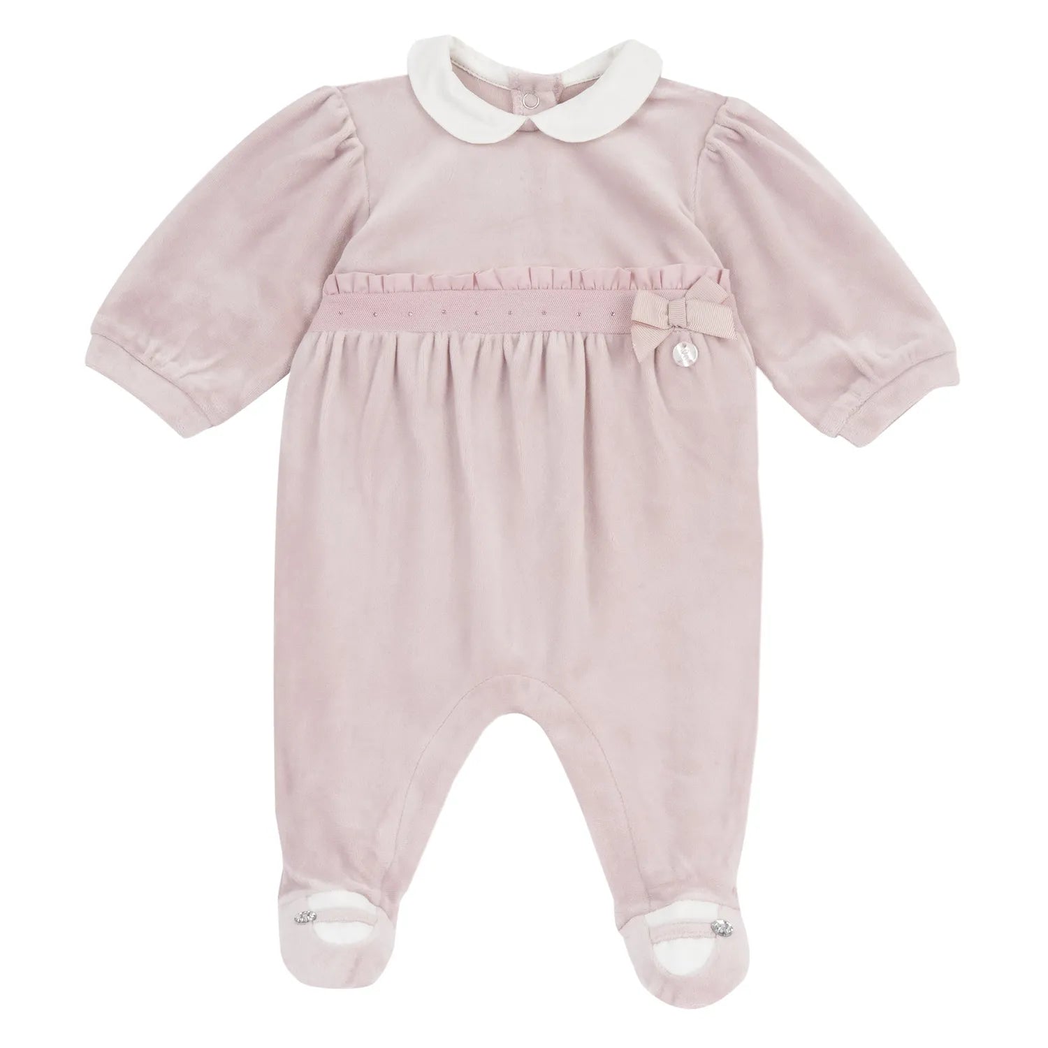 Girls Medium Pink Embellished Leg Opening Babysuit