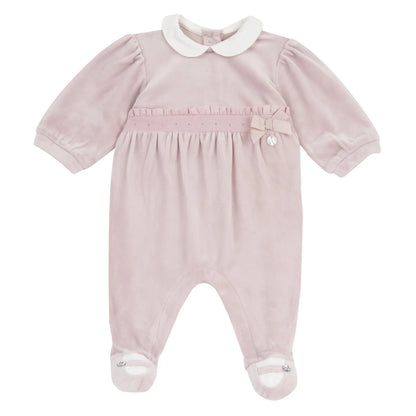Girls Medium Pink Embellished Leg Opening Babysuit