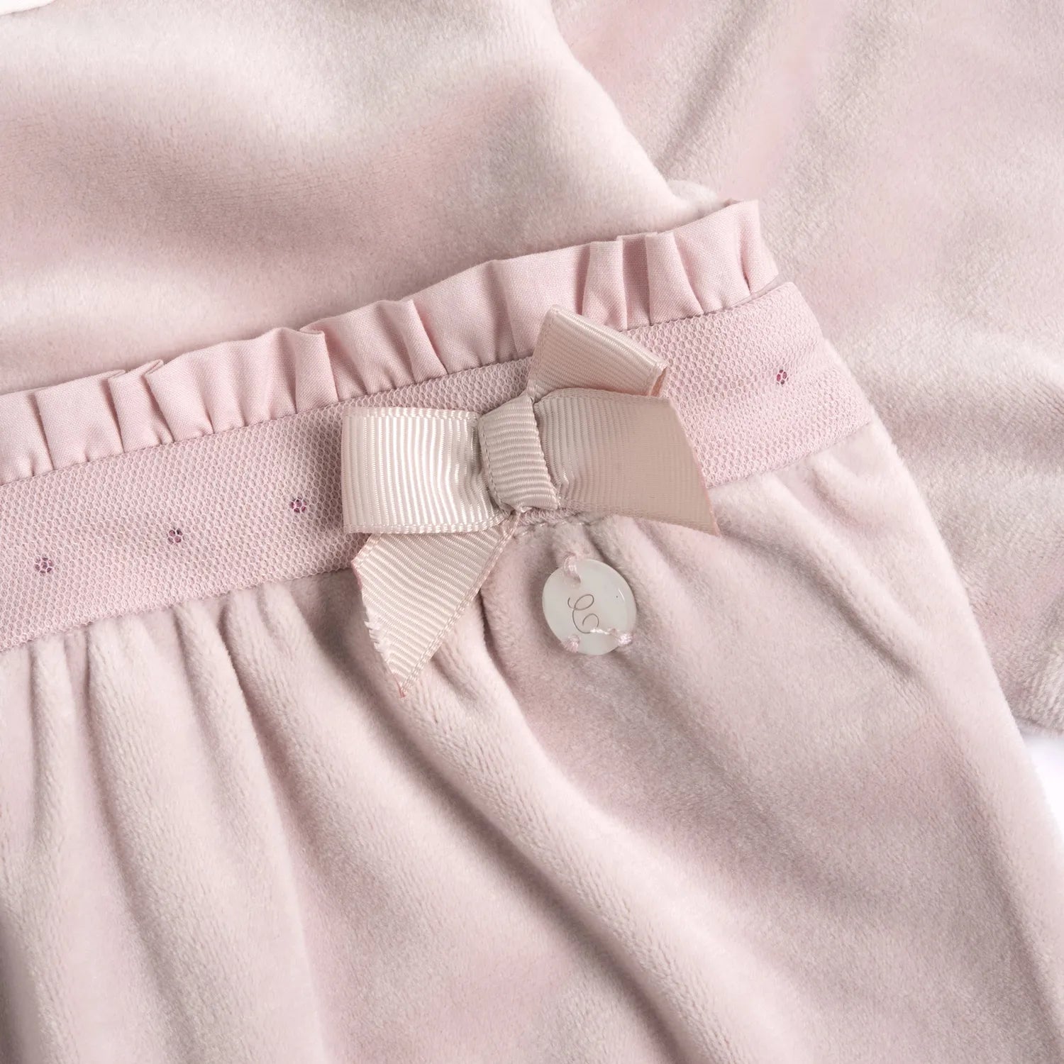 Girls Medium Pink Embellished Leg Opening Babysuit
