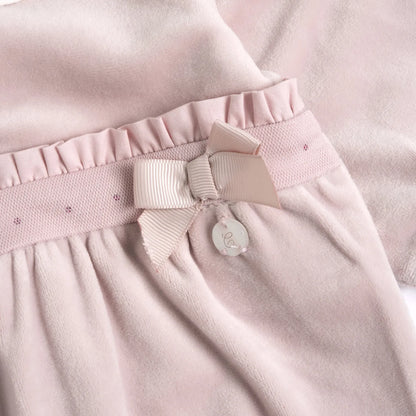 Girls Medium Pink Embellished Leg Opening Babysuit