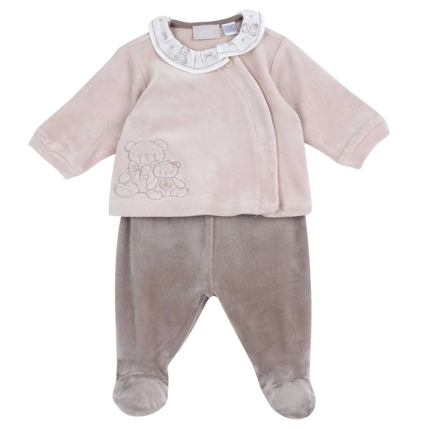 Girls Medium Pink Embroidered Smock with Legging