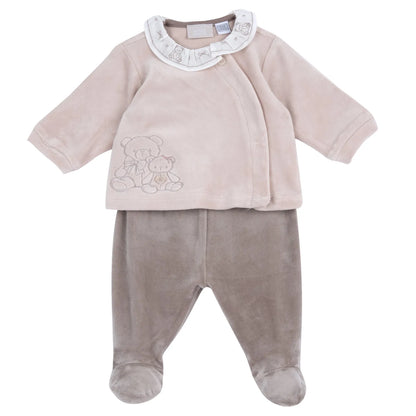 Girls Medium Pink Embroidered Smock with Legging