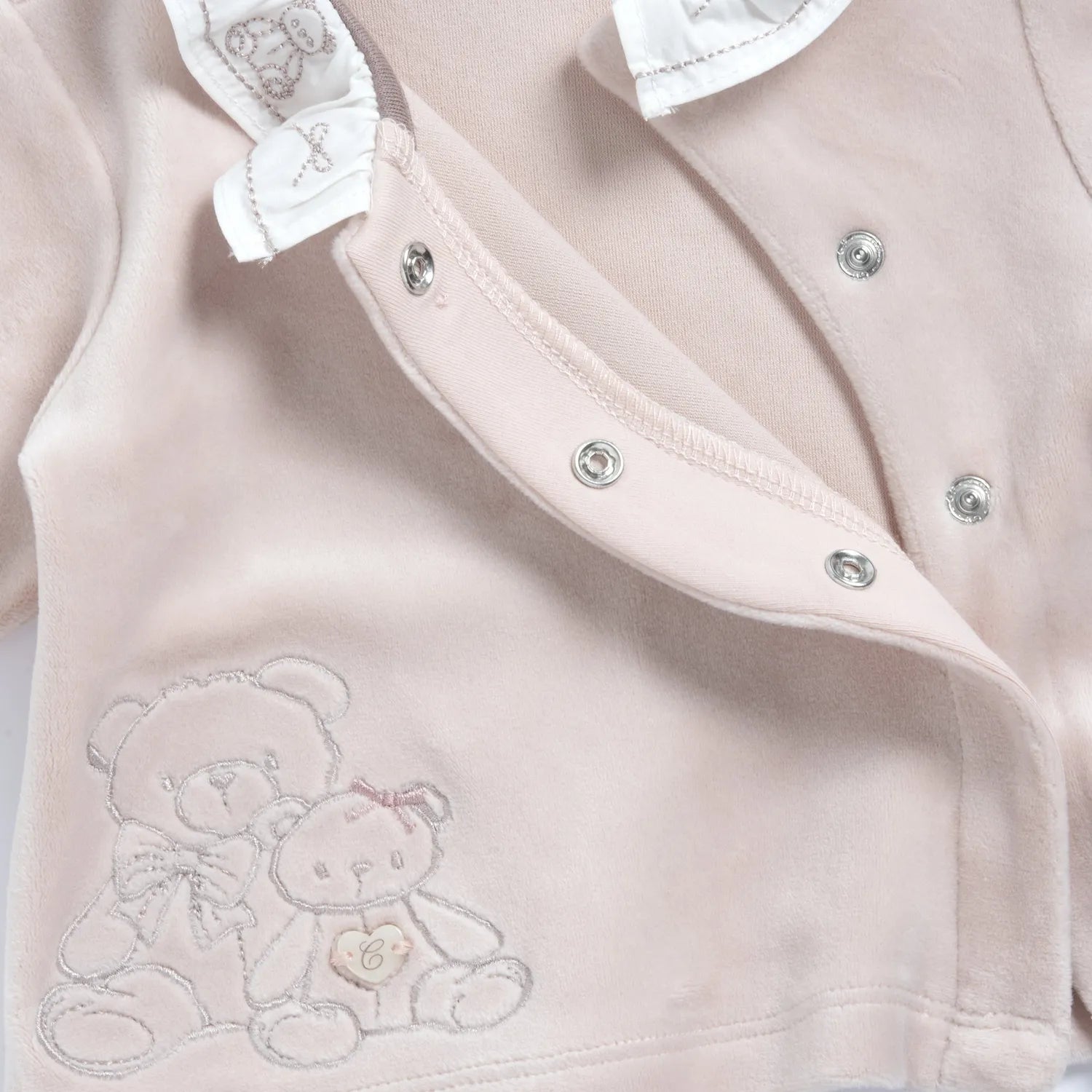 Girls Medium Pink Embroidered Smock with Legging