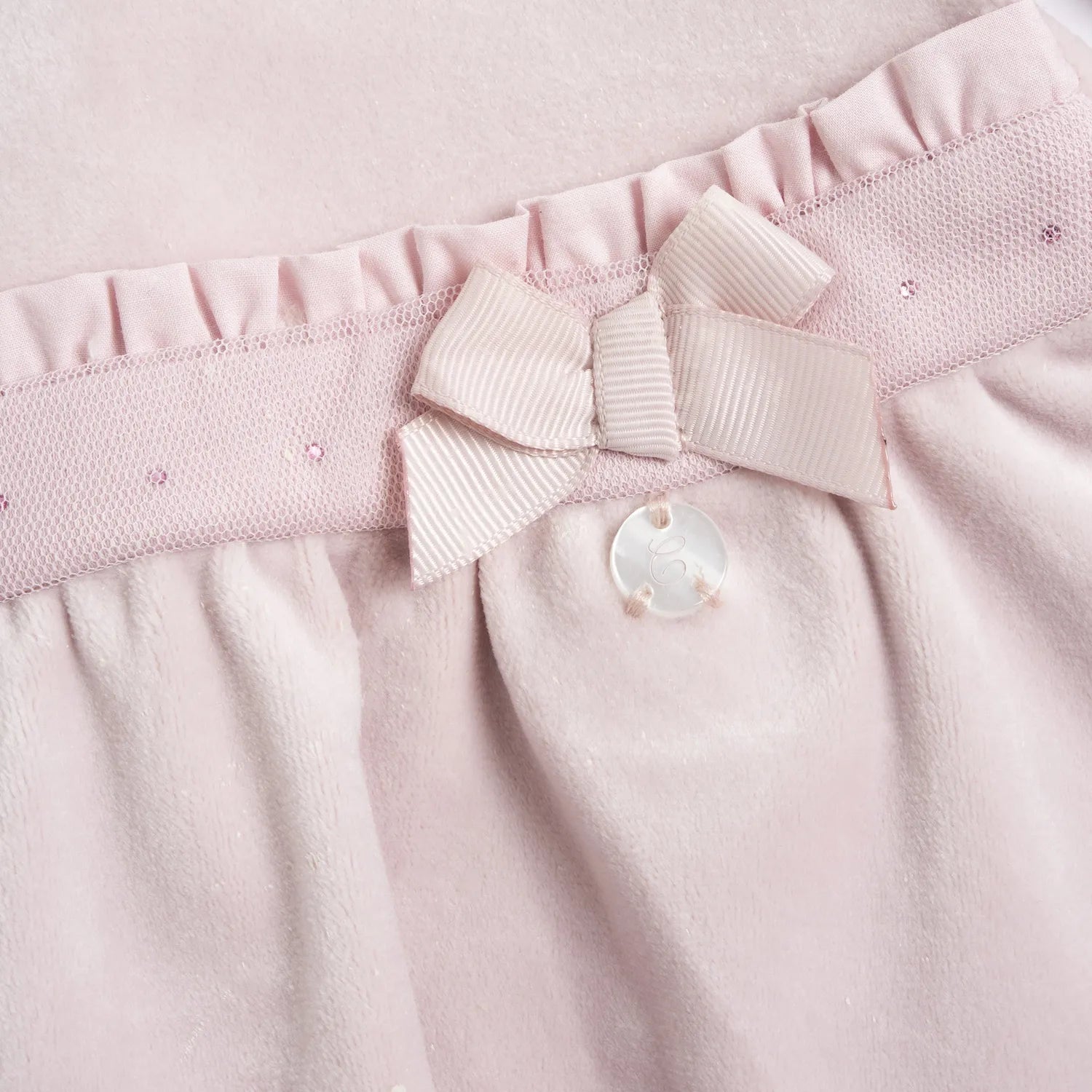 Girls Medium Pink Knitted Long Sleeve Dress