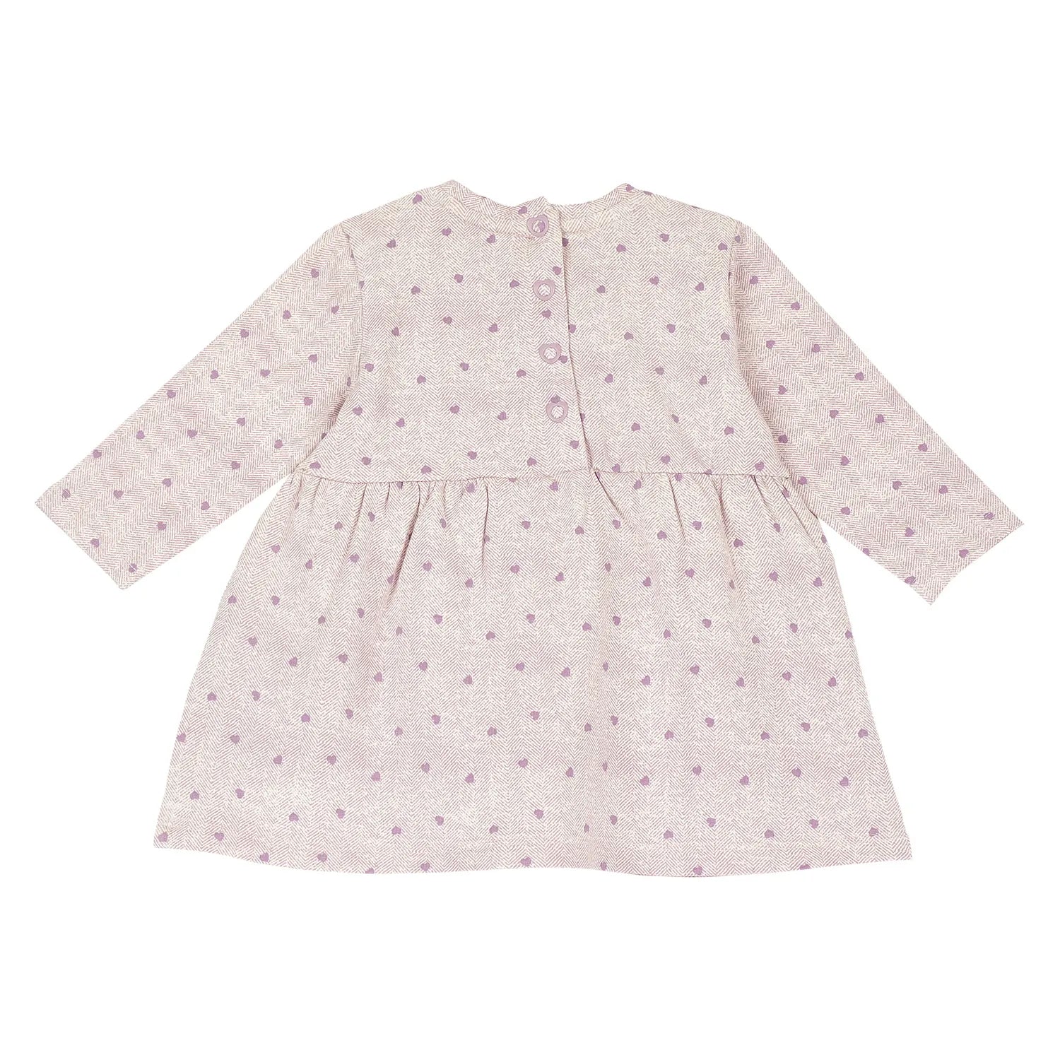 Girls Medium Pink Printed Long Sleeve Dress