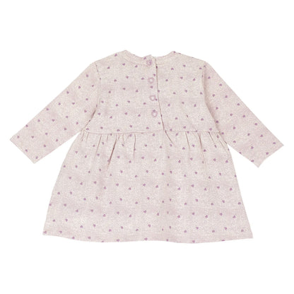 Girls Medium Pink Printed Long Sleeve Dress