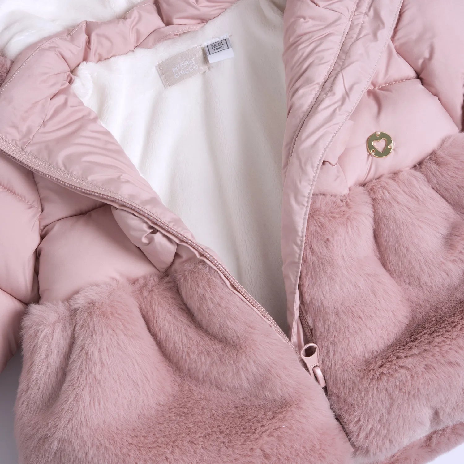 Girls Medium Pink Self Design Puffer Jacket