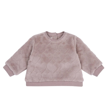 Girls Medium Pink Self Design Sweatshirt