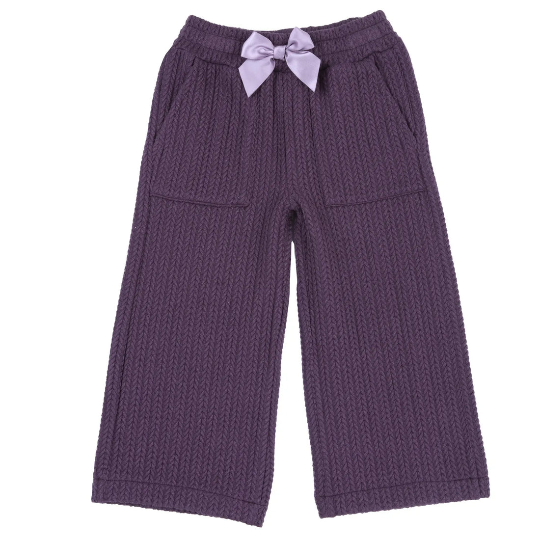 Girls Medium Purple Self Design Trouser