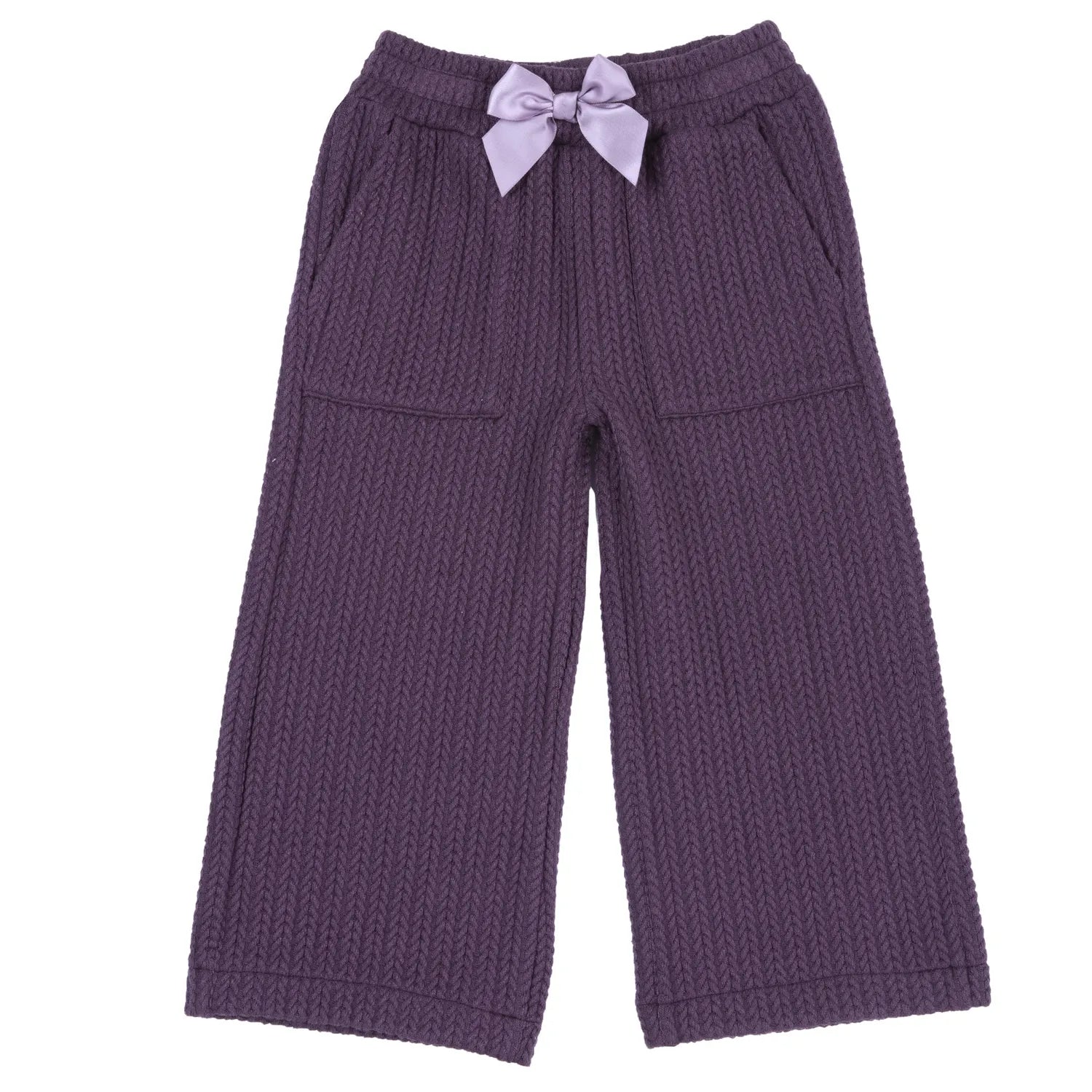 Girls Medium Purple Self Design Trouser