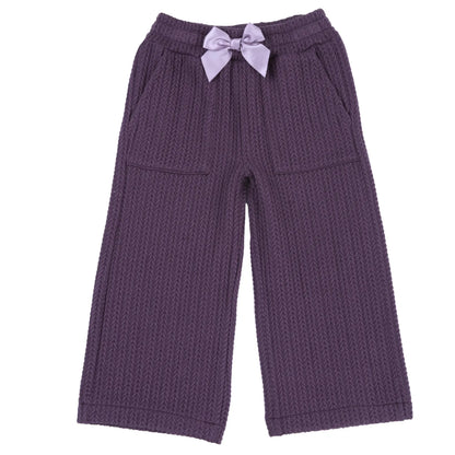 Girls Medium Purple Self Design Trouser