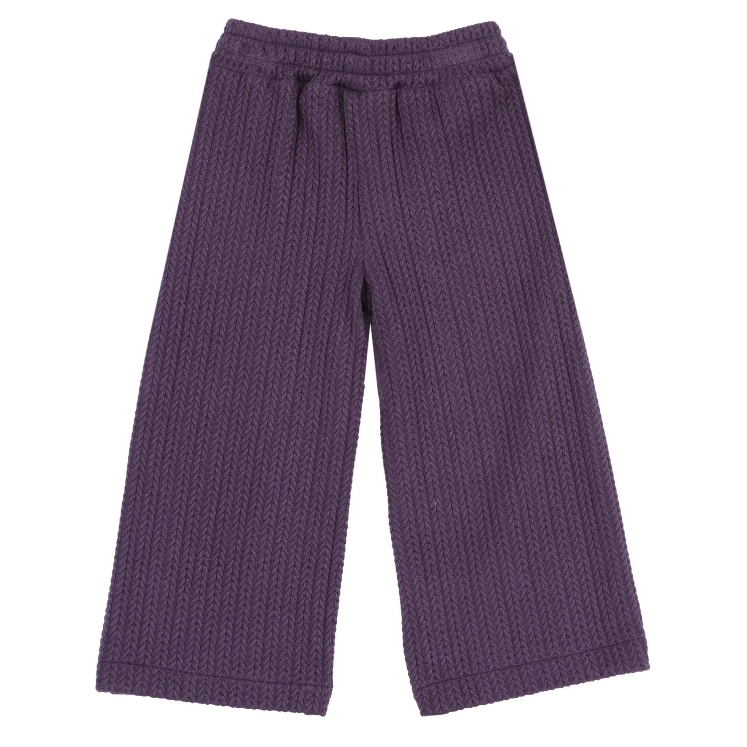 Girls Medium Purple Self Design Trouser