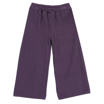 Girls Medium Purple Self Design Trouser