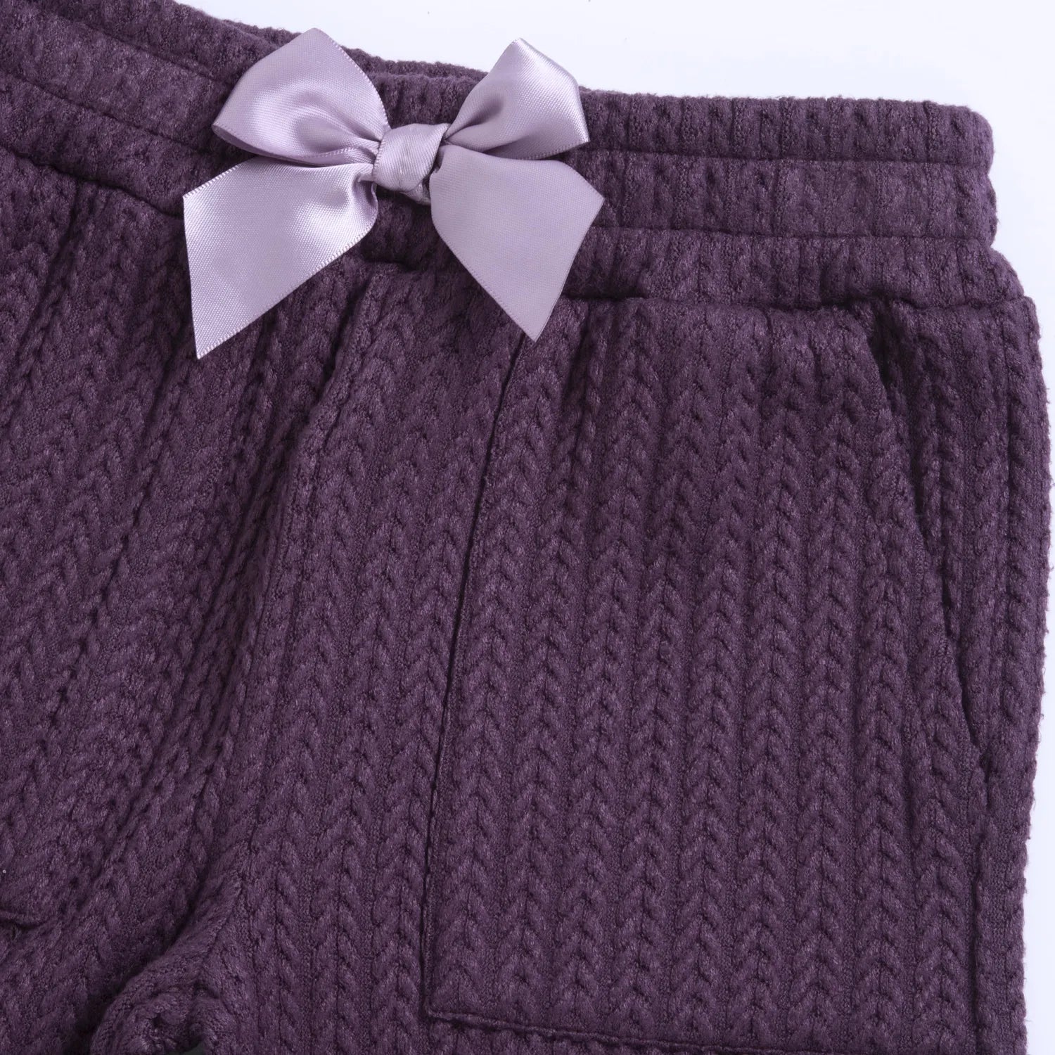 Girls Medium Purple Self Design Trouser