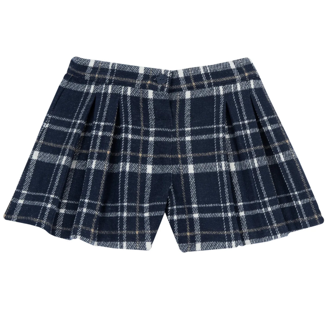 Girls Navy Blue Checked Skirt