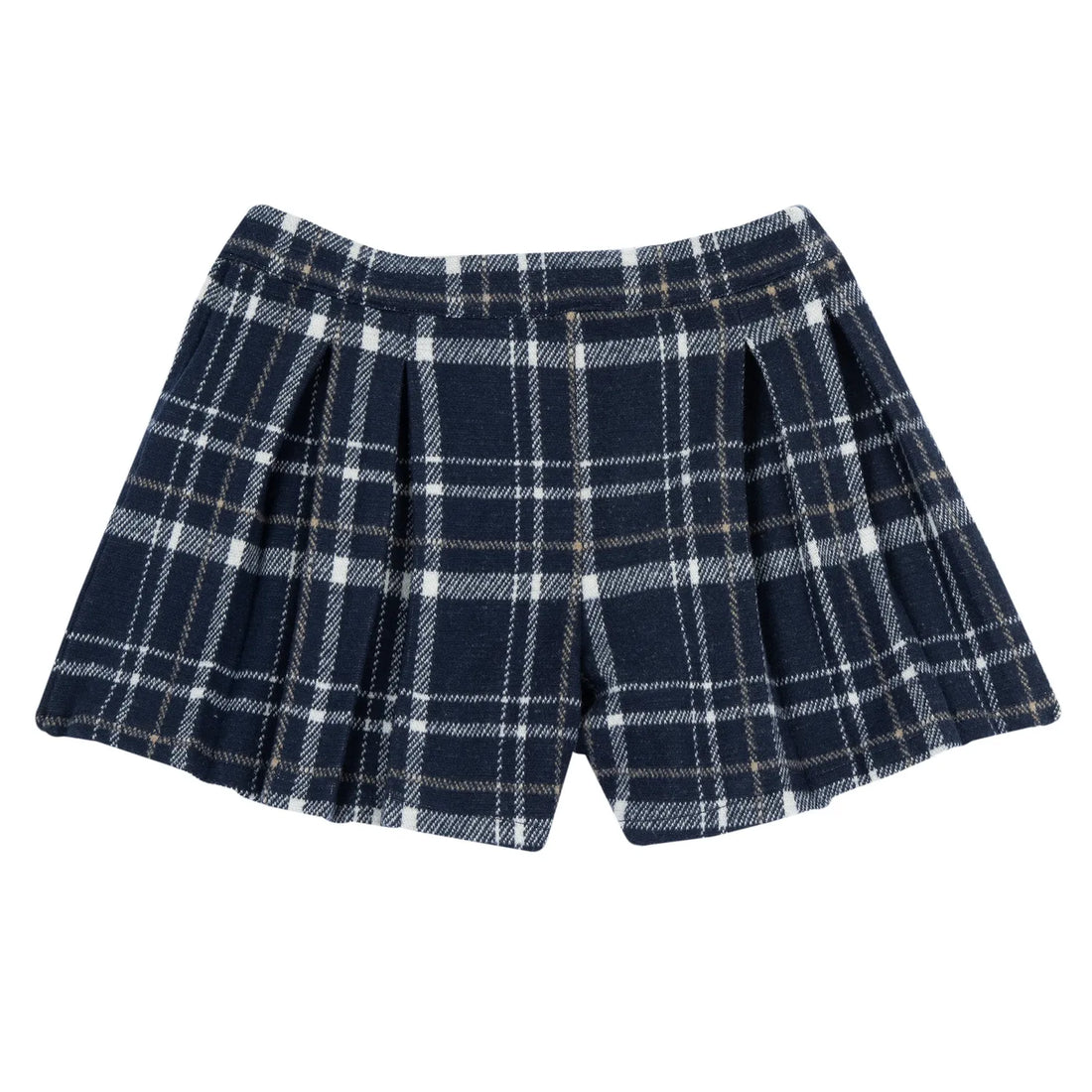 Girls Navy Blue Checked Skirt