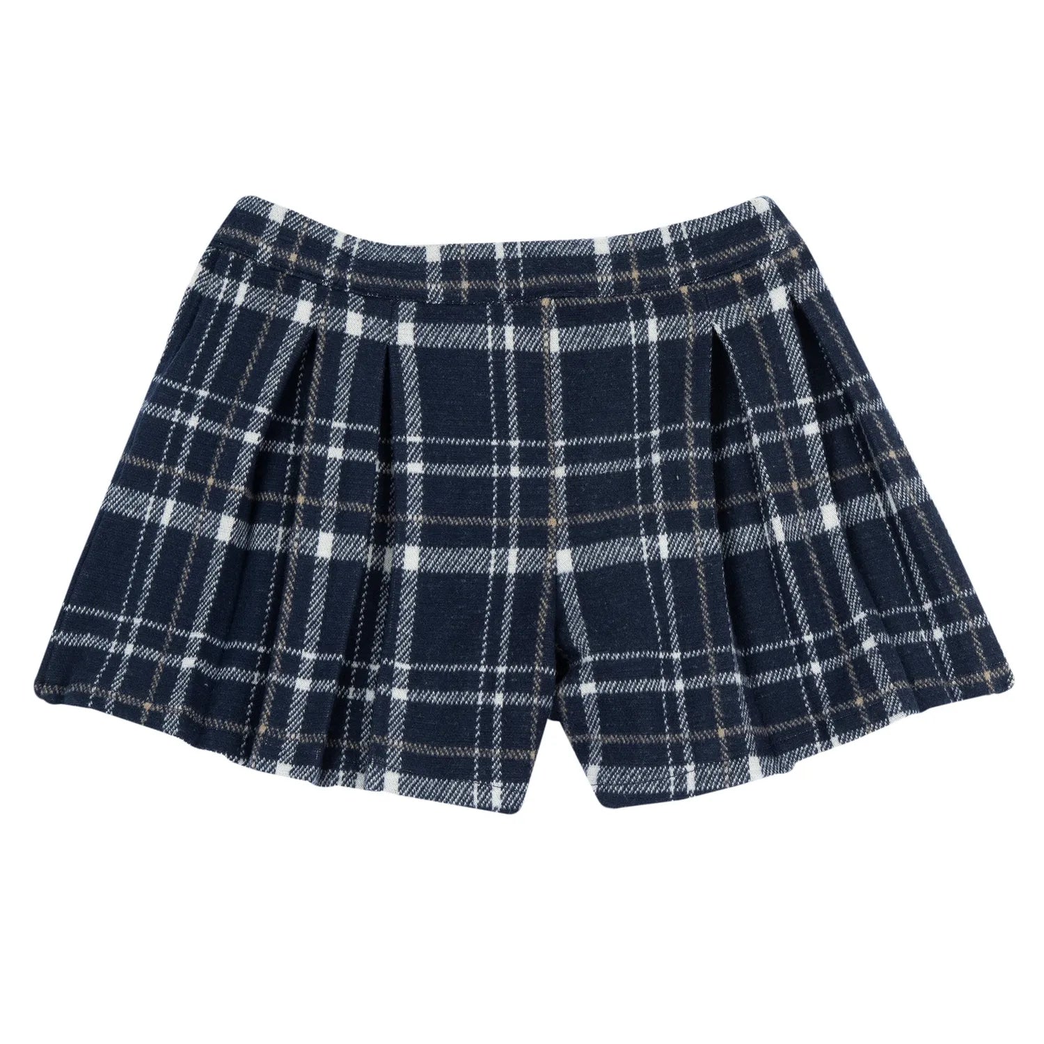 Girls Navy Blue Checked Skirt