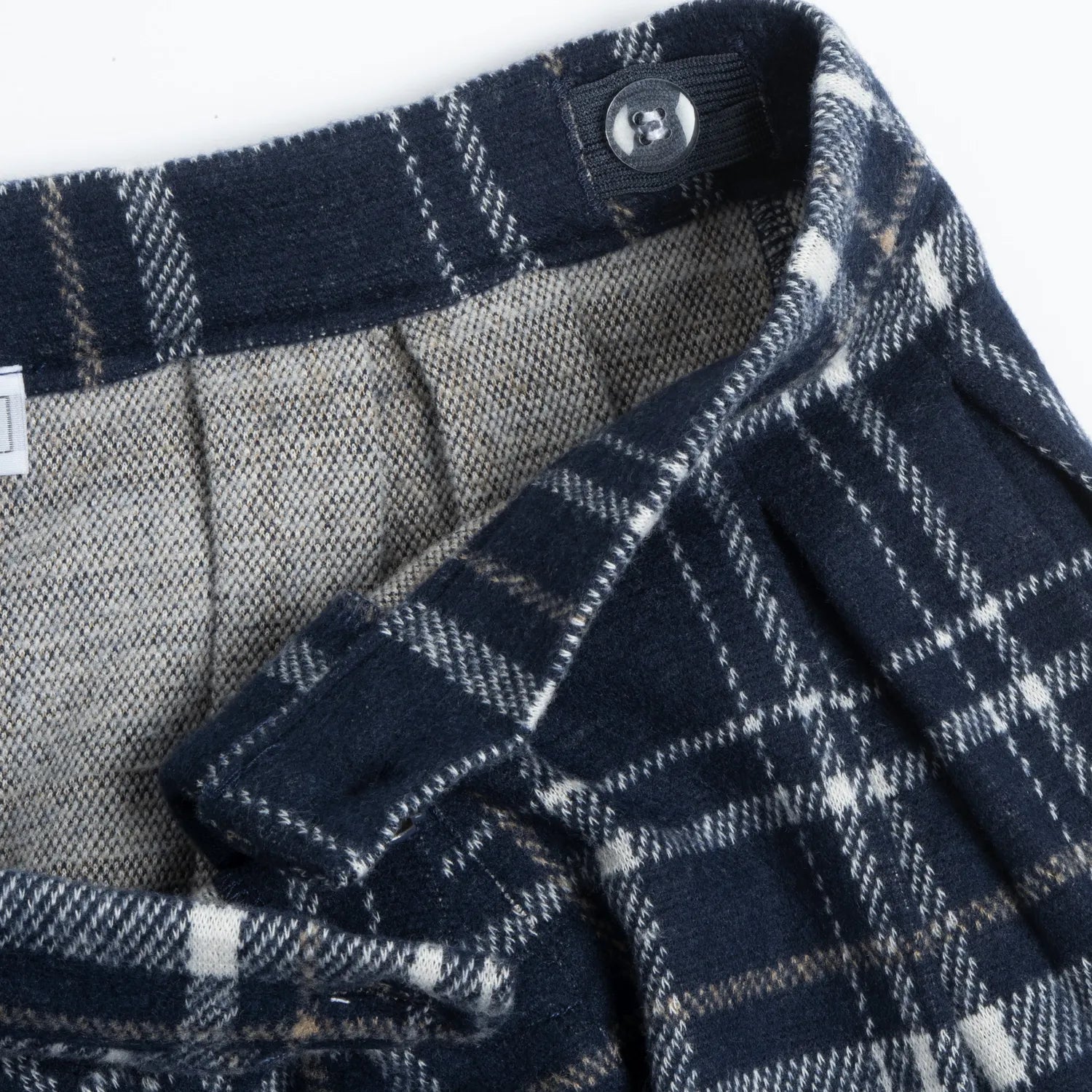 Girls Navy Blue Checked Skirt