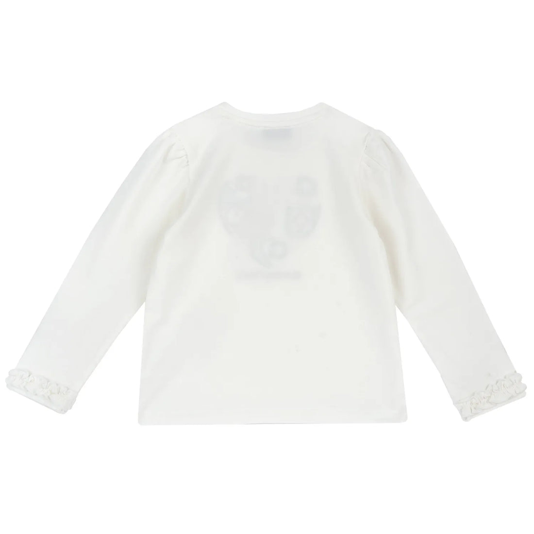 Girls Off White Embroidered Long Sleeve T-shirt