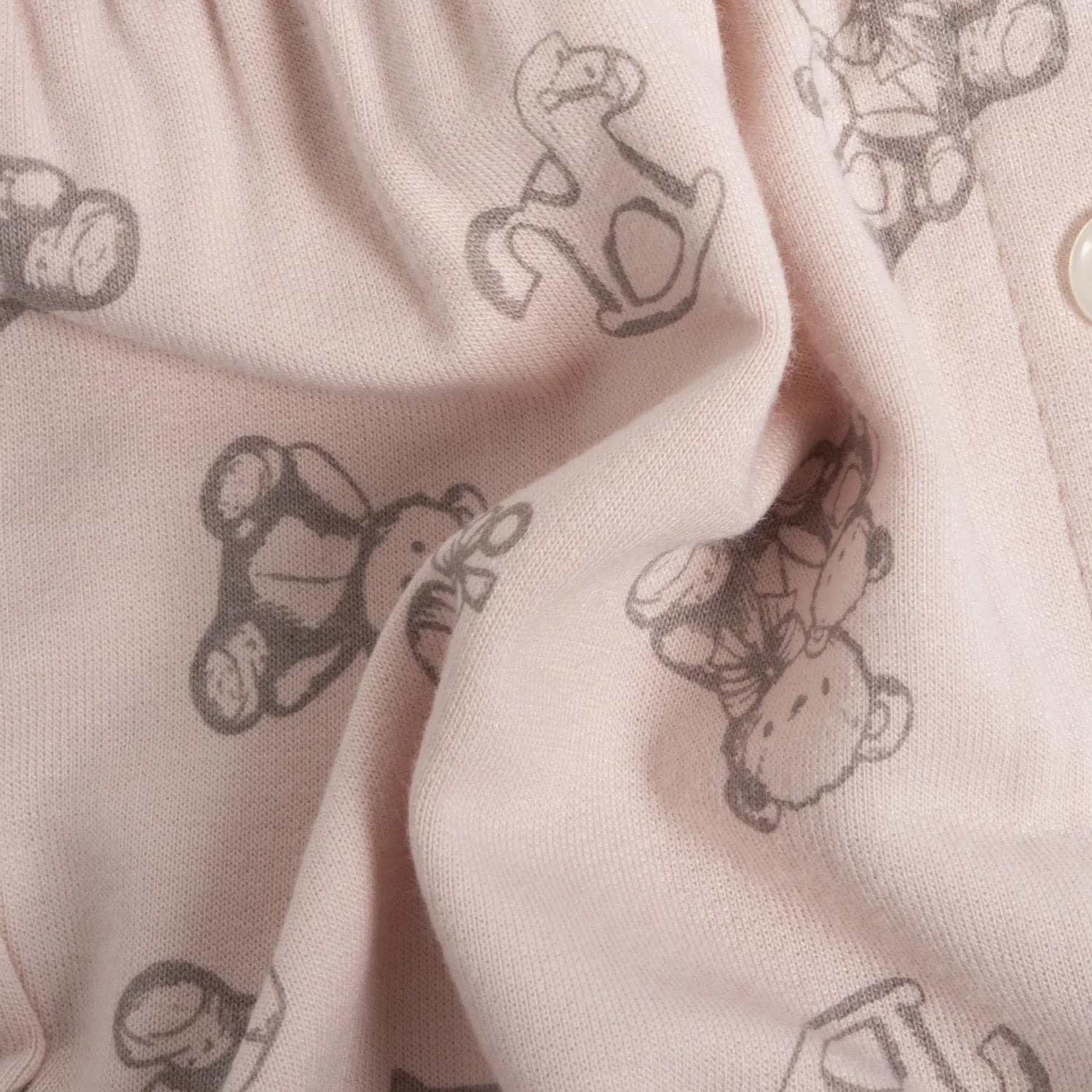 Girls Pink Printed Front Opening Babysuit