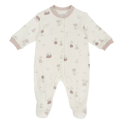 Girls Printed Cotton Front Opening Babysuit