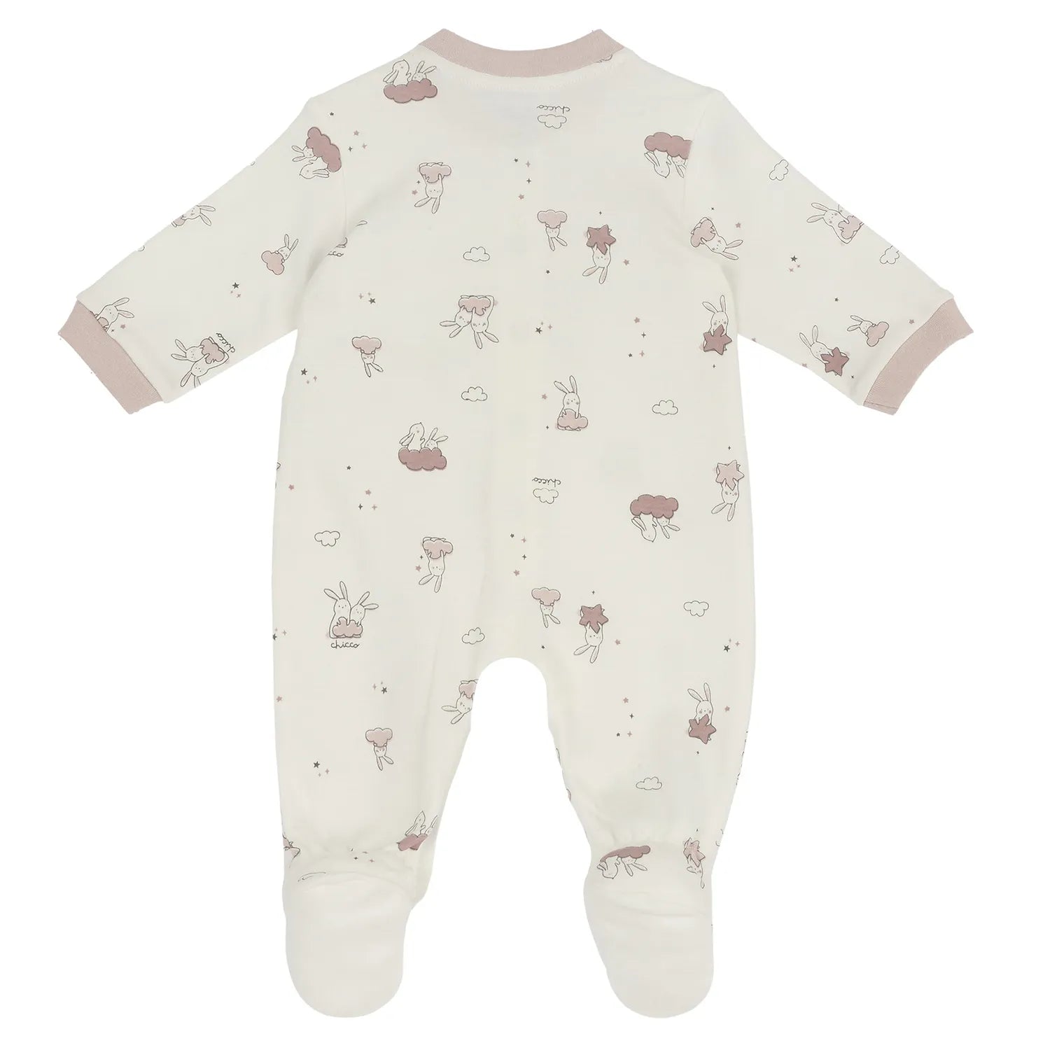 Girls Printed Cotton Front Opening Babysuit