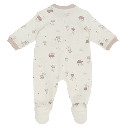Girls Printed Cotton Front Opening Babysuit