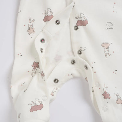 Girls Printed Cotton Front Opening Babysuit