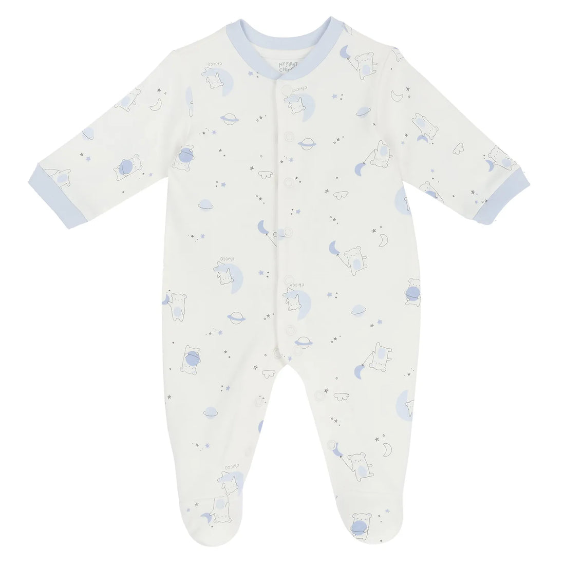 Girls Printed Cotton Front Opening Babysuit