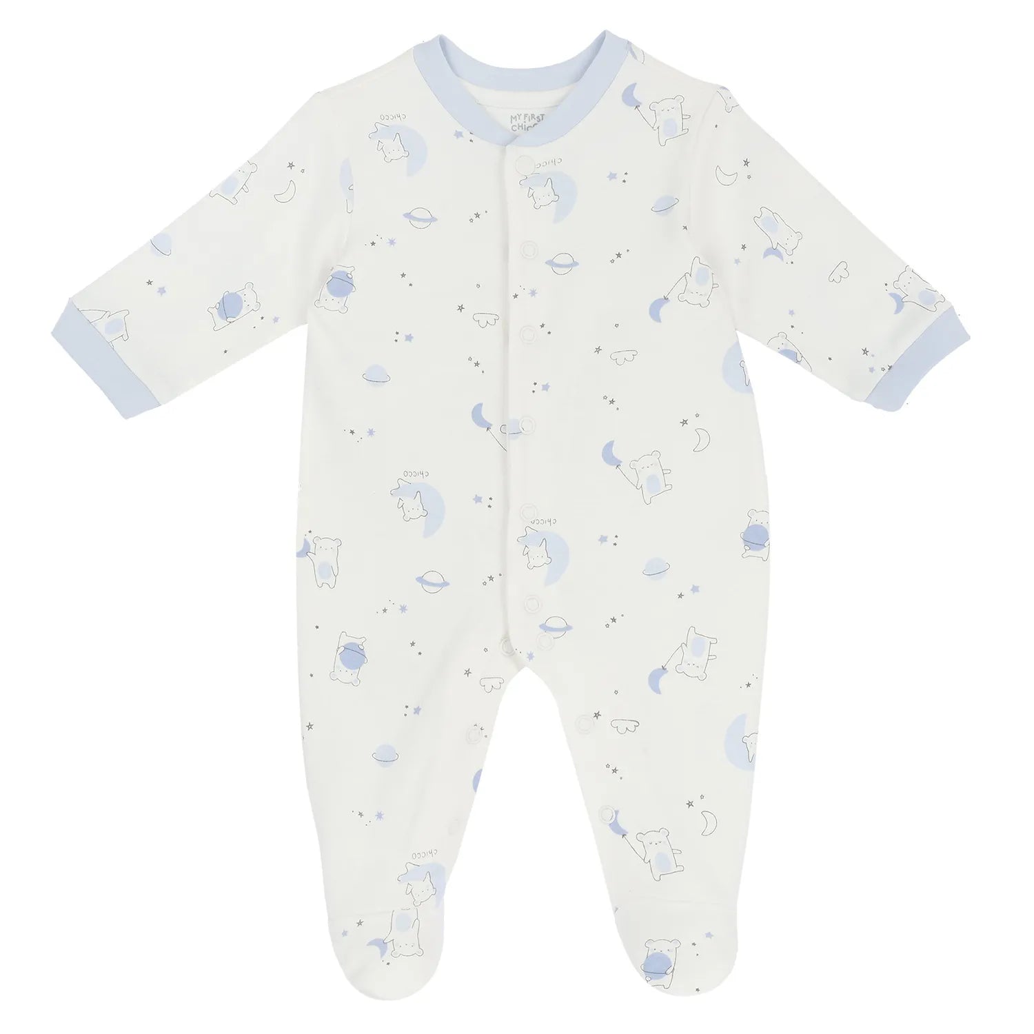 Girls Printed Cotton Front Opening Babysuit