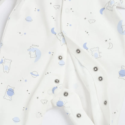 Girls Printed Cotton Front Opening Babysuit