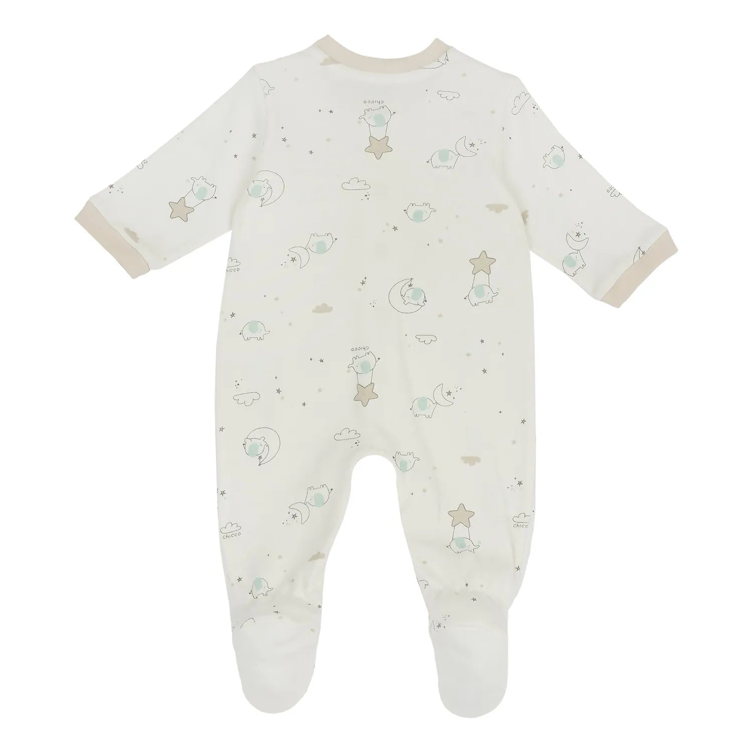 Girls Printed Cotton Front Opening Babysuit