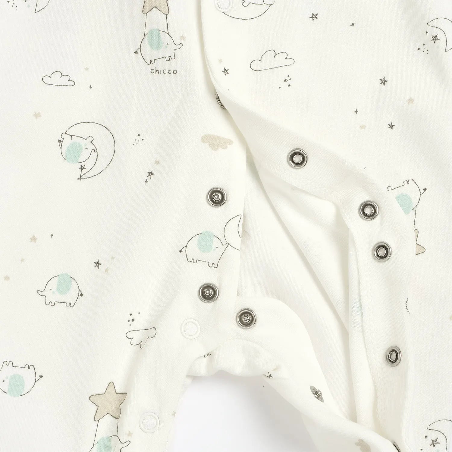 Girls Printed Cotton Front Opening Babysuit