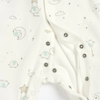 Girls Printed Cotton Front Opening Babysuit