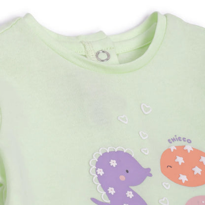 Girls Printed Cotton T-Shirt With Shorts