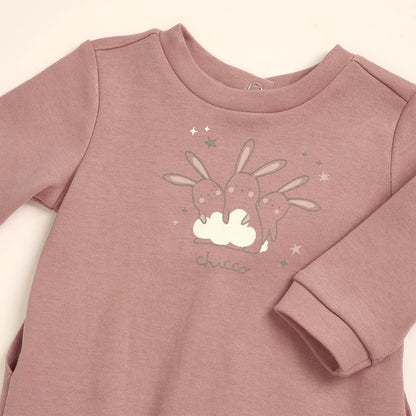 Girls Printed Interlock Nappy Opening Babysuit