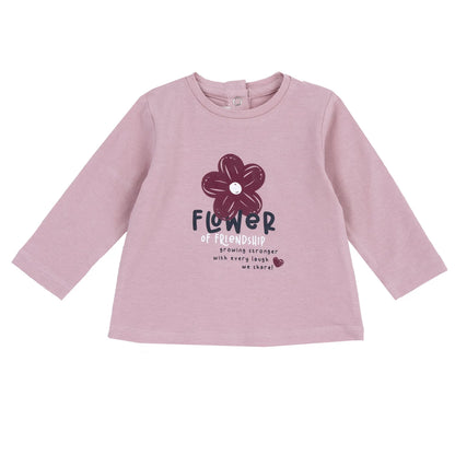 Girls Printed Long Sleeve Knitted T-shirt