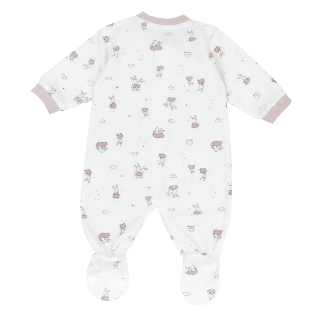 Girls Printed Terry Front Opening Babysuit