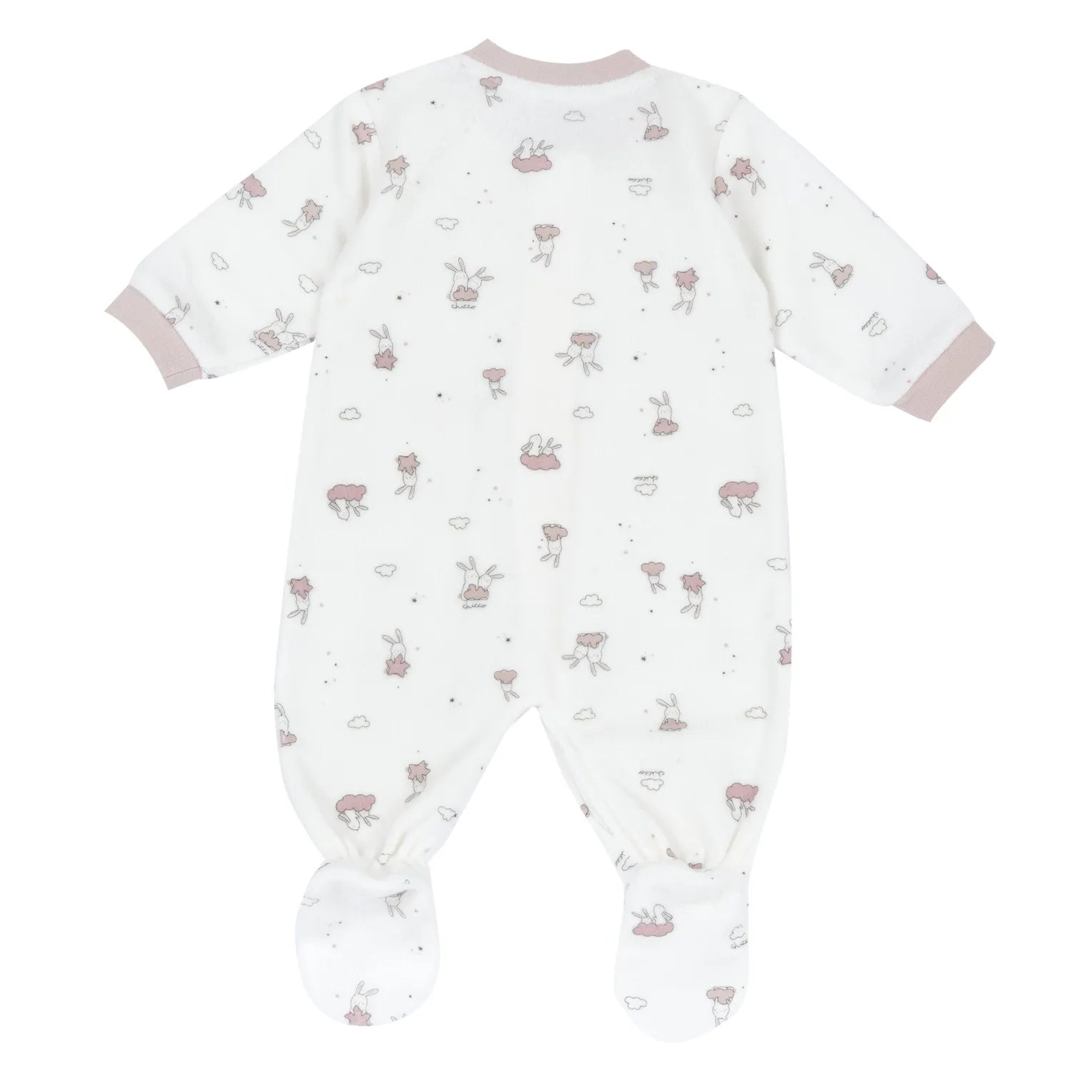 Girls Printed Terry Front Opening Babysuit