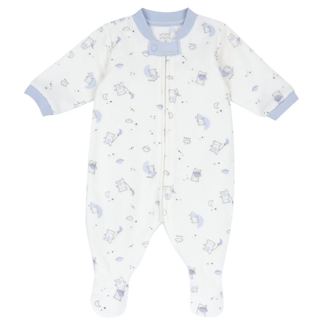 Girls Printed Terry Front Opening Babysuit