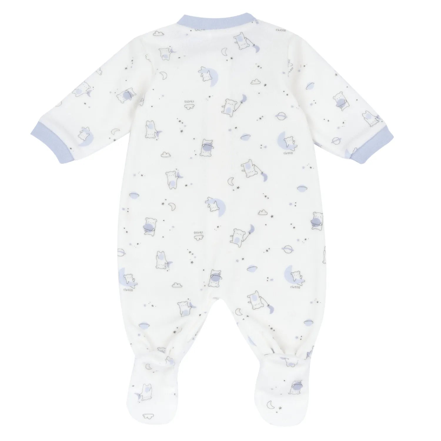 Girls Printed Terry Front Opening Babysuit