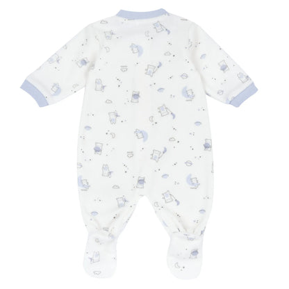 Girls Printed Terry Front Opening Babysuit