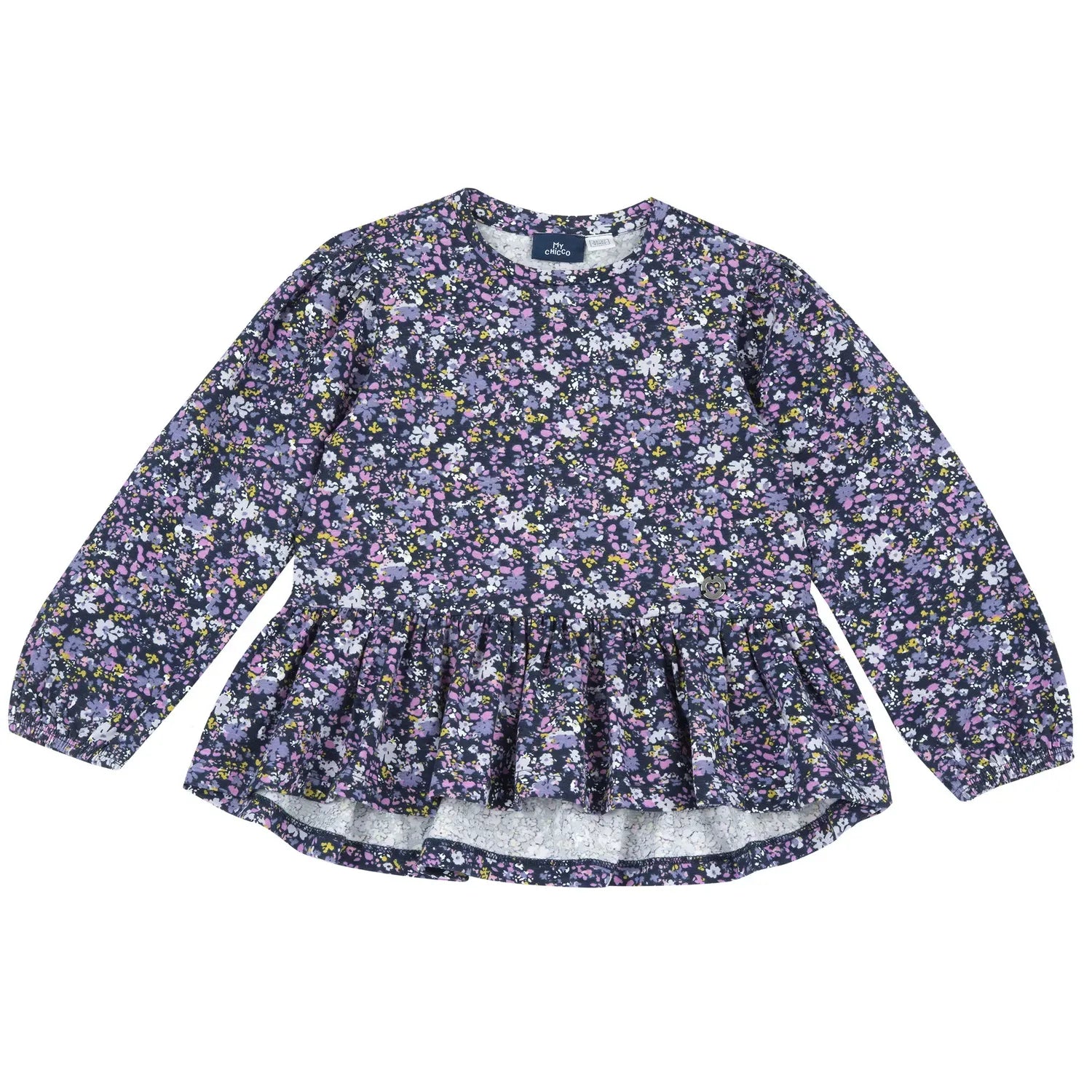 Girls Purple Printed Long Sleeve Top