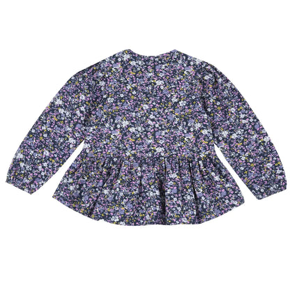 Girls Purple Printed Long Sleeve Top