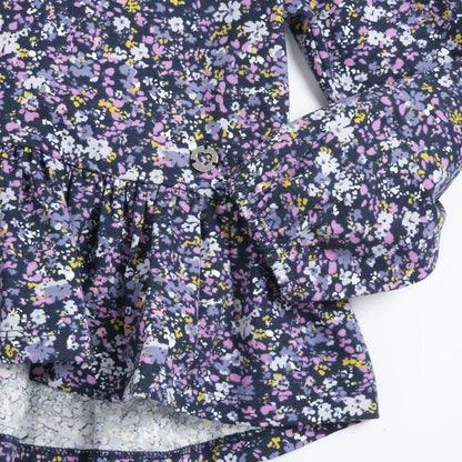 Girls Purple Printed Long Sleeve Top