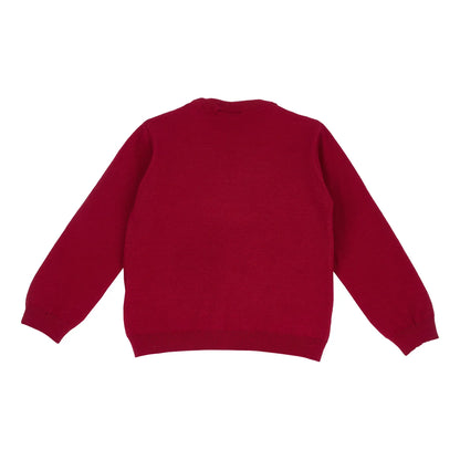 Girls Red Printed Pullover