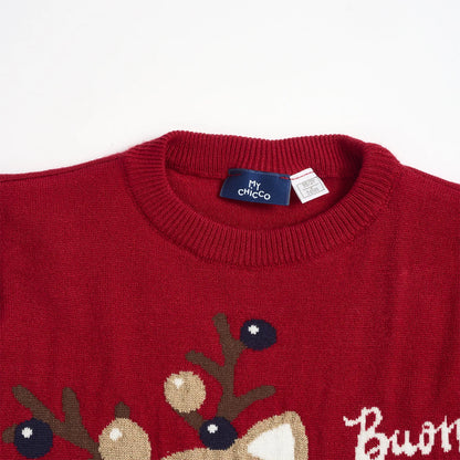 Girls Red Printed Pullover