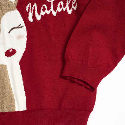Girls Red Printed Pullover